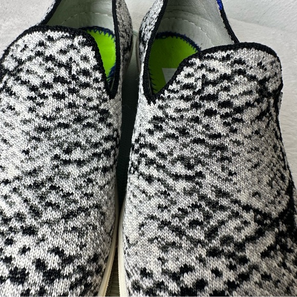 Rothy's The Original Slip- On Black and Cream Snake Print Washable Sneakers - Picture 13 of 14